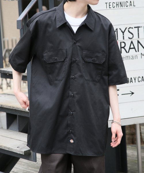 Dickies(Dickies)/【Dickies / ディッキーズ】SHIRTS SSFQ シャツ 羽織 半袖 ワークシャツ ロゴ ワンポイント ミドル丈 1574/img02