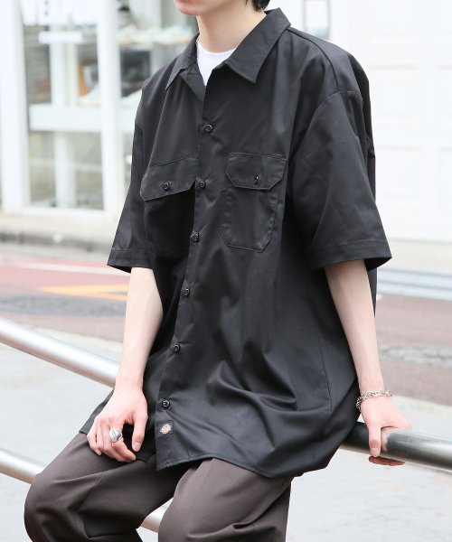 Dickies(Dickies)/【Dickies / ディッキーズ】SHIRTS SSFQ シャツ 羽織 半袖 ワークシャツ ロゴ ワンポイント ミドル丈 1574/img03