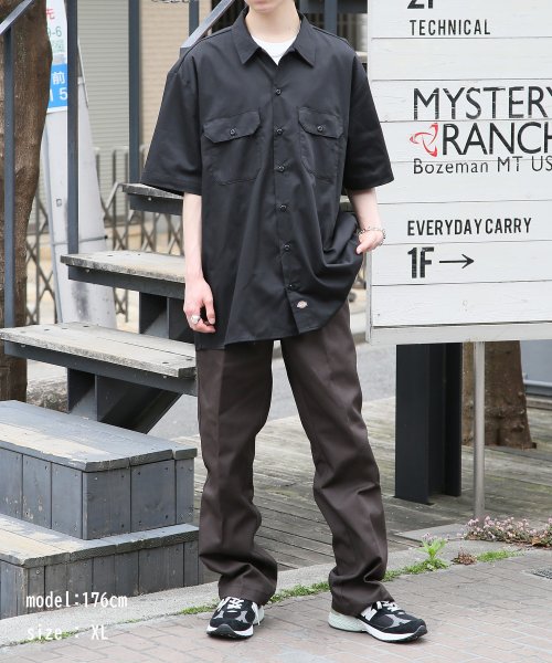 Dickies(Dickies)/【Dickies / ディッキーズ】SHIRTS SSFQ シャツ 羽織 半袖 ワークシャツ ロゴ ワンポイント ミドル丈 1574/img04