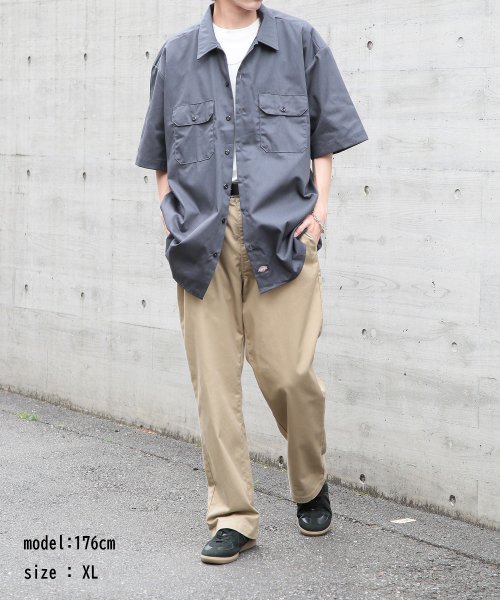 Dickies(Dickies)/【Dickies / ディッキーズ】SHIRTS SSFQ シャツ 羽織 半袖 ワークシャツ ロゴ ワンポイント ミドル丈 1574/img07