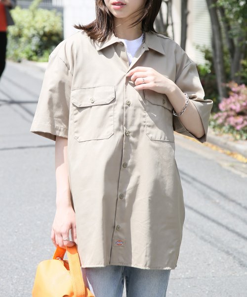 Dickies(Dickies)/【Dickies / ディッキーズ】SHIRTS SSFQ シャツ 羽織 半袖 ワークシャツ ロゴ ワンポイント ミドル丈 1574/img15