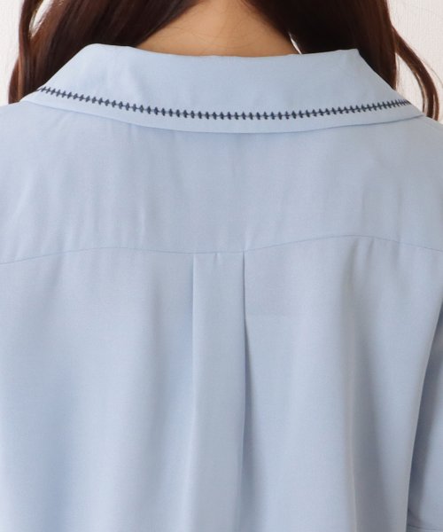 Lace Ladies(レースレディース)/刺繍カラー 前開き 半袖 フレンチ ブラウス/img14