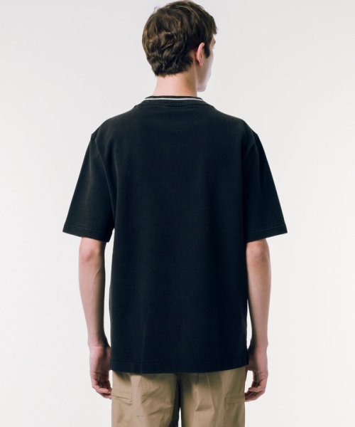 LACOSTE Mens(ラコステ　メンズ)/配色リブニットインディゴ鹿の子 半袖Tシャツ/img02