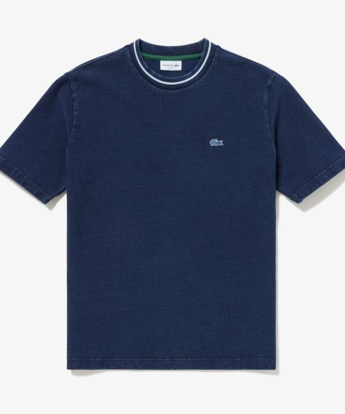 LACOSTE Mens(ラコステ　メンズ)/配色リブニットインディゴ鹿の子 半袖Tシャツ/img09