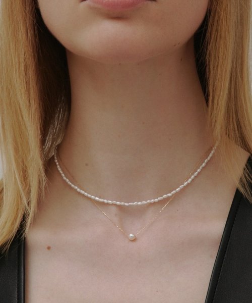 les bon bon(les bon bon)/【les bon bon / ルボンボン】pearl chain necklace BB003 K10 10金 淡水パール ゴールド 日本製 40cm/img02