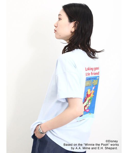 Samansa Mos2 blue(サマンサモスモス ブルー)/【Disney】くまのプーさん/ポスターアートTシャツ/img23