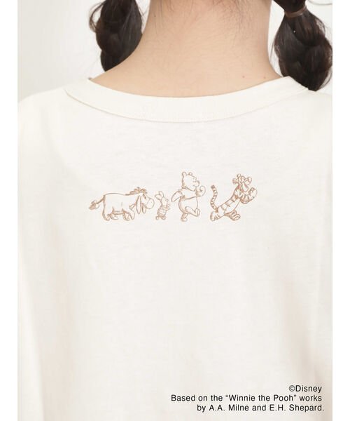 Samansa Mos2(サマンサ　モスモス)/【Disney】くまのプーさん/ロゴ刺繍Tシャツ/img24