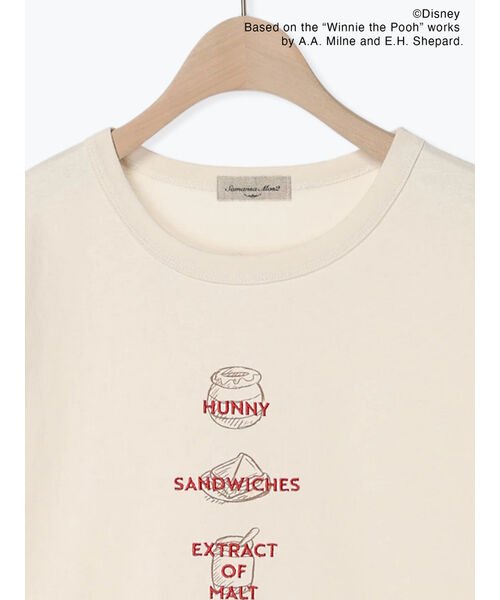 Samansa Mos2(サマンサ　モスモス)/【Disney】くまのプーさん/ロゴ刺繍Tシャツ/img32