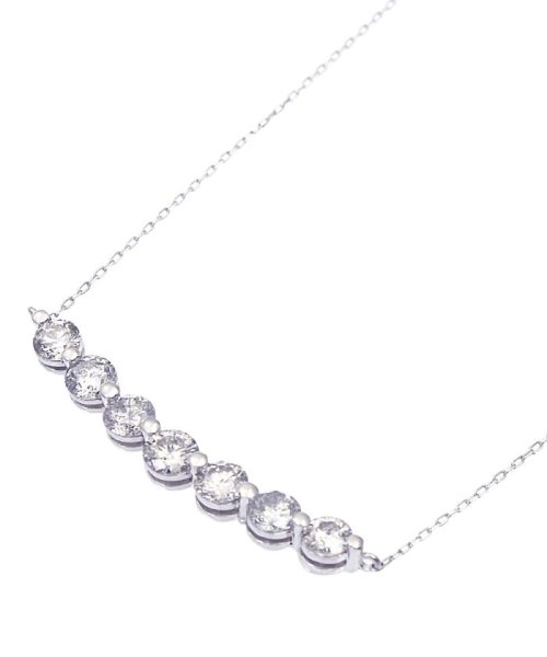 PT 天然ダイヤモンド 計 1ct ライン プラチナネックレス 【鑑別書付】 天然ダイヤモンド Pt850