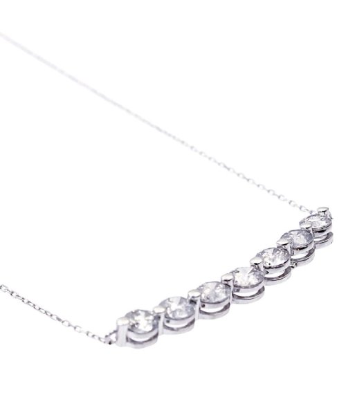 PT 天然ダイヤモンド 計 1ct ライン プラチナネックレス 【鑑別書付】 天然ダイヤモンド Pt850