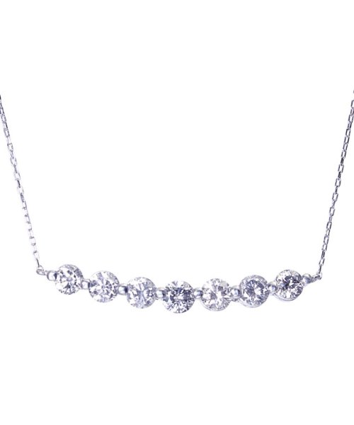 PT 天然ダイヤモンド 計 1ct ライン プラチナネックレス 【鑑別書付】 天然ダイヤモンド Pt850