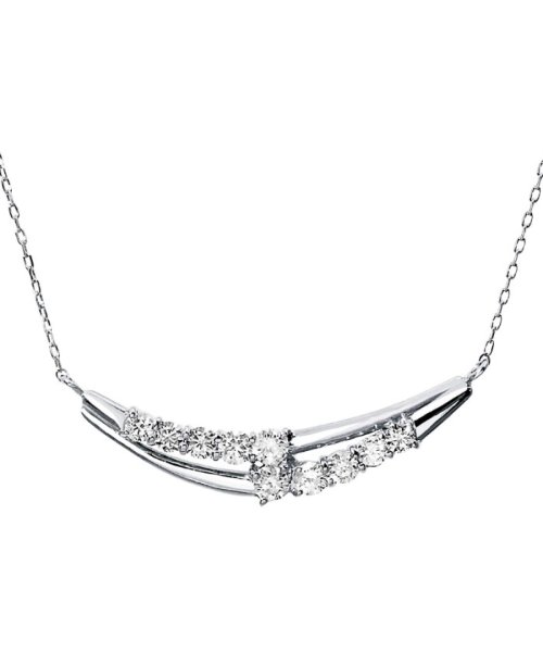 K18ゴールド 天然ダイヤモンド 計0.3ct デザイン ネックレス 【K18WG ホワイトゴールド】 天然ダイヤモンド 計0 3ct K18WG