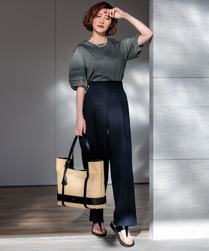 新品　23区アイレットジャージー パフスリーブ カットソー 楽天市場】【SALE／30%OFF】【洗える】アイレットジャージー