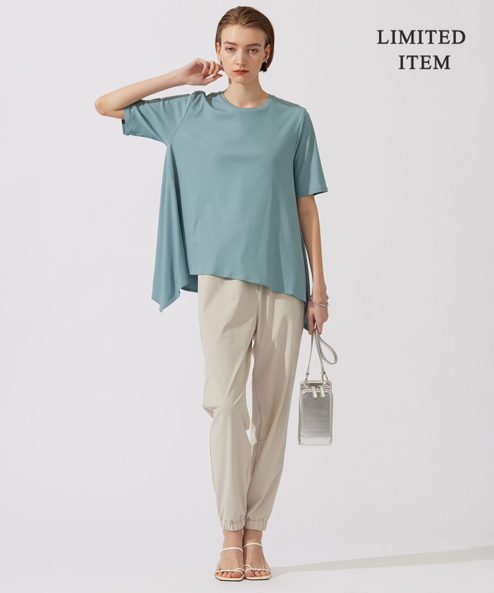新品【iCB】(接触冷感)アトラストリコット ジョグパンツ/23区 自由区 WEB限定・接触冷感・UVカット・洗える】アトラストリコット