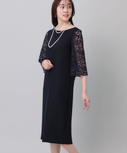 袖レースドレスワンピース 