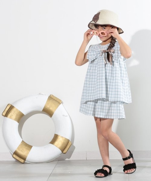 SHOO・LA・RUE(Kids) (シューラルーキッズ)/【110－140cm】ギンガムチェックセットアップ/img01