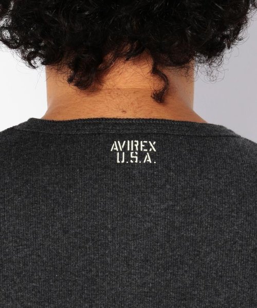 AVIREX(AVIREX)/《DAILY/デイリー》RIB S/S HENLEY NECK T－SHIRT/リブ 半袖 ヘンリーネック Tシャツ  デイリーウェア/img39