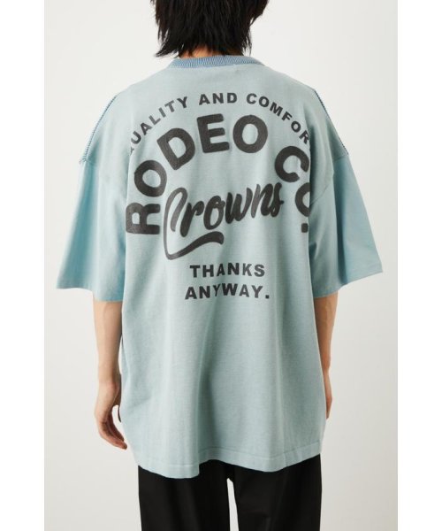 RODEO CROWNS WIDE BOWL(ロデオクラウンズワイドボウル)/メンズ　ロゴアイコン ニット ドッキング Tシャツ/img15