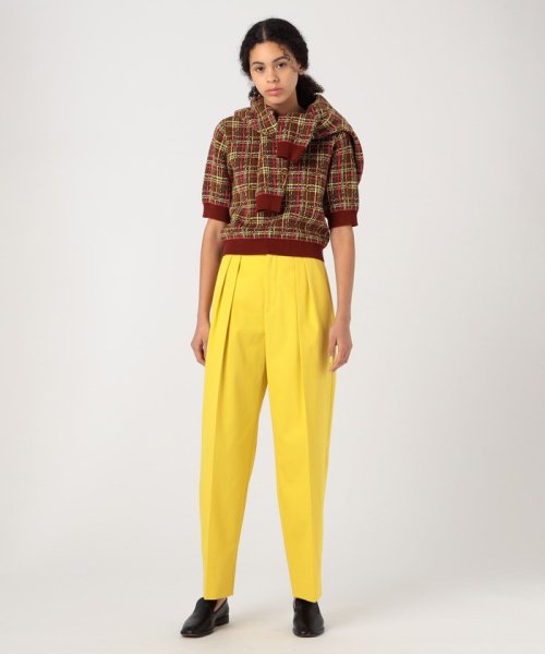 CABaN コットンカシミヤチェックジャカード カーディガン 