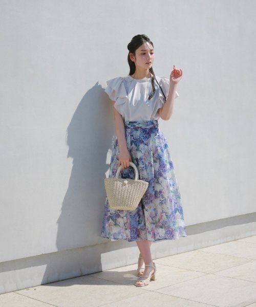Couture Brooch(クチュールブローチ)/【甘すぎない大人の花柄】Summerオーガンフルールスカート/img34
