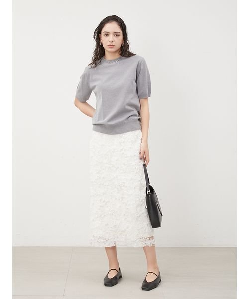 シアーモチーフファブリックストレートスカート 予めご了承ください