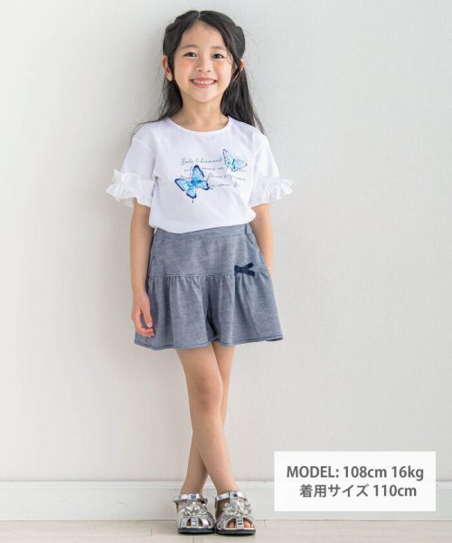 BeBe(ベベ)/水彩風ちょうちょプリント半袖Tシャツ(90~150cm)/img01