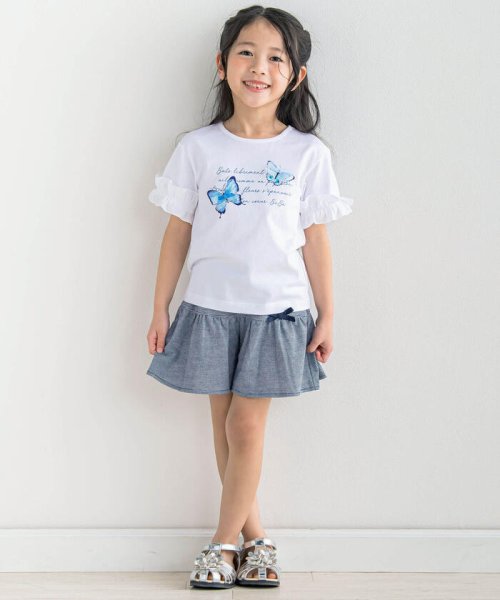 BeBe(ベベ)/水彩風ちょうちょプリント半袖Tシャツ(90~150cm)/img02