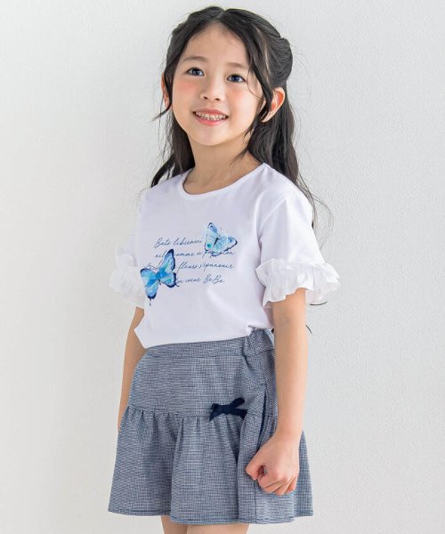 BeBe(ベベ)/水彩風ちょうちょプリント半袖Tシャツ(90~150cm)/img03