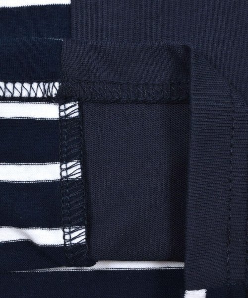 BeBe(ベベ)/無地×ボーダー切り替えダンガリーポケット半袖Tシャツ(80~160cm)/img17