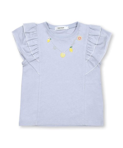 SLAP SLIP(スラップスリップ)/イチゴレモンネックレス風刺しゅう袖フリルTシャツ(80~140cm)/img08