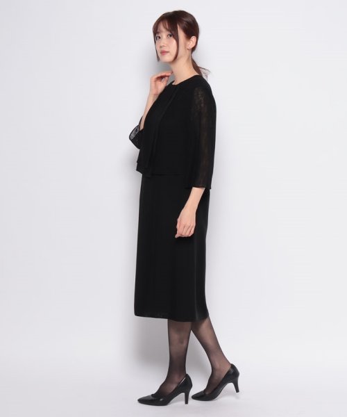 セール】【夏用喪服・礼服・フォーマル用】幾何柄ジャカード ドレス  