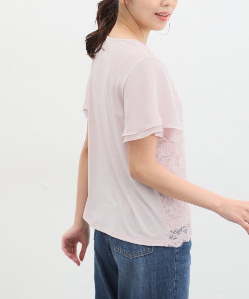 Honeys(ハニーズ)/半袖前身頃レースＴ トップス Tシャツ カットソー レディース 白 大人可愛い /img07