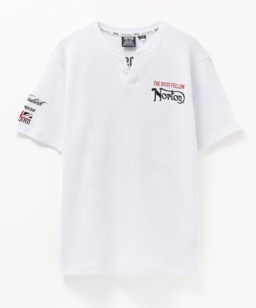 MAC HOUSE(men)(マックハウス（メンズ）)/Norton ノートン マックス刺繍ワッフルヘンリーネックTシャツ 242N1003A/img10