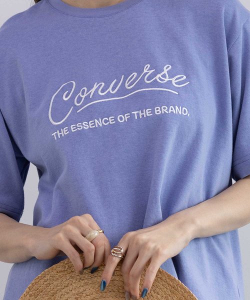 MAC HOUSE(women)(マックハウス（レディース）)/CONVERSE コンバース ポンチ素材 ロゴ刺繍Tシャツ 4282－9806/img09