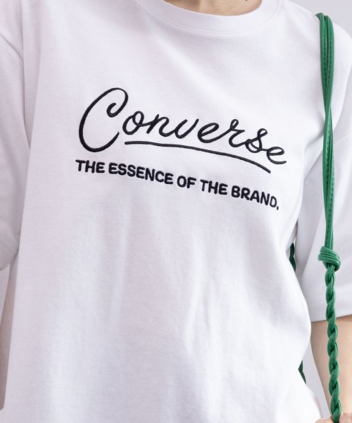 MAC HOUSE(women)(マックハウス（レディース）)/CONVERSE コンバース ポンチ素材 ロゴ刺繍Tシャツ 4282－9806/img10