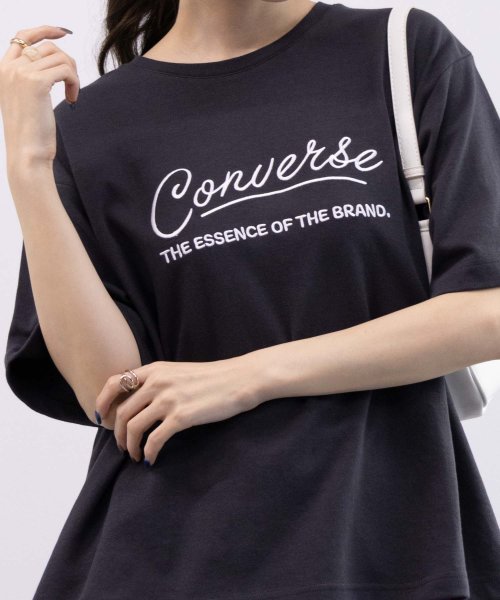 MAC HOUSE(women)(マックハウス（レディース）)/CONVERSE コンバース ポンチ素材 ロゴ刺繍Tシャツ 4282－9806/img11