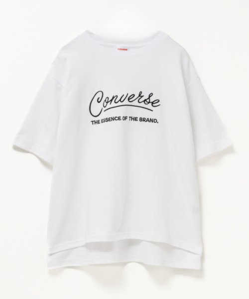 MAC HOUSE(women)(マックハウス（レディース）)/CONVERSE コンバース ポンチ素材 ロゴ刺繍Tシャツ 4282－9806/img14