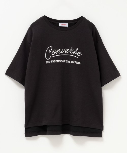 MAC HOUSE(women)(マックハウス（レディース）)/CONVERSE コンバース ポンチ素材 ロゴ刺繍Tシャツ 4282－9806/img15