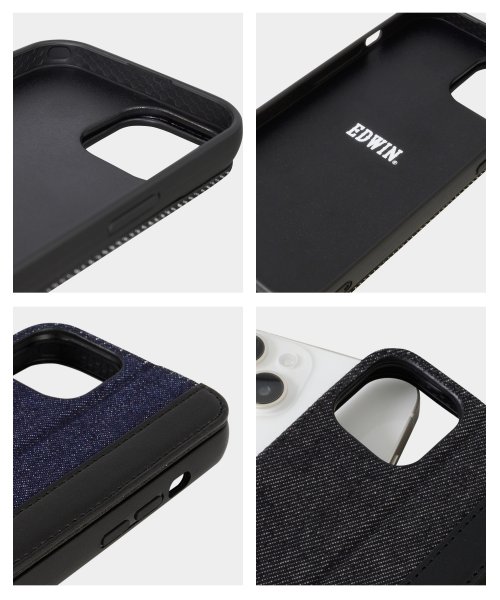 EDWIN(EDWIN)/iPhone15 iPhone14 iPhone13 EDWIN エドウイン レザースタンドケース デニム PUレザー/img02