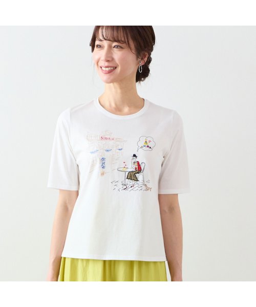 LOBJIE(ロブジェ)/Lobin刺繍 Tシャツ（カフェ）/img01