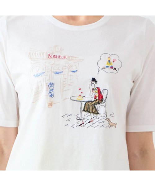 LOBJIE(ロブジェ)/Lobin刺繍 Tシャツ（カフェ）/img02