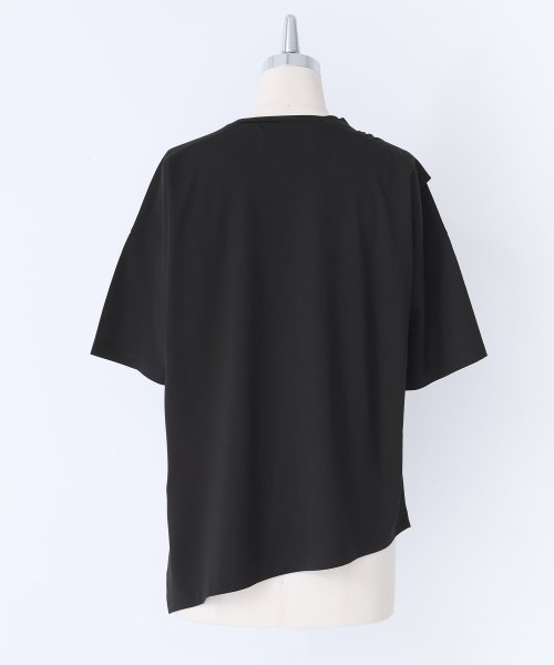 osharewalker(オシャレウォーカー)/『接触冷感ねじりアシメTシャツ』トップス Tシャツ カットソー 半袖 レディース 接触冷感 イージーケア アシメ アシンメトリー ねじり モード エフォートレス/img19