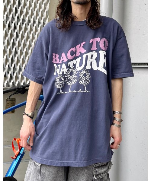 MODISH GAZE(モディッシュ ガゼ)/BACK TO NATURE ピグメント加工 ビッグシルエットTシャツ/img02