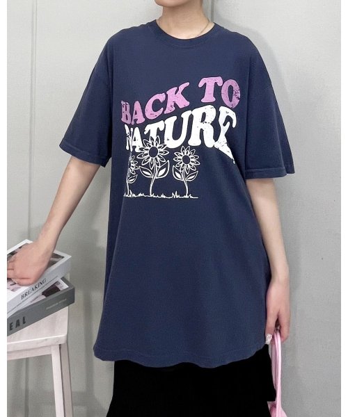 MODISH GAZE(モディッシュ ガゼ)/BACK TO NATURE ピグメント加工 ビッグシルエットTシャツ/img04