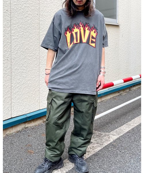 RAD CHAMP(ラッドチャンプ)/LOVEロゴプリント ピグメント加工 ビッグシルエットTシャツ/img03