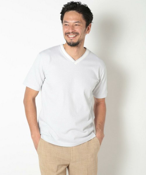 Men's Bigi(メンズビギ)/膨れジャカードVネックTシャツ/img01