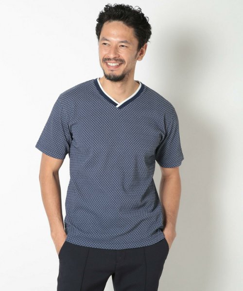 Men's Bigi(メンズビギ)/膨れジャカードVネックTシャツ/img05