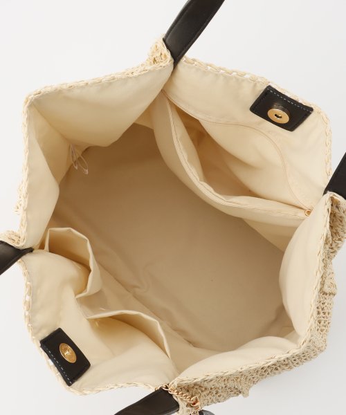 Honeys(ハニーズ)/チャーム付雑材トート 鞄 バッグ トートバッグ かごバッグ 大きめ A4サイズ /img07
