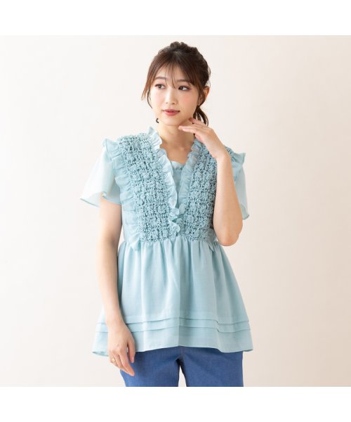 シャーリングブラウス 