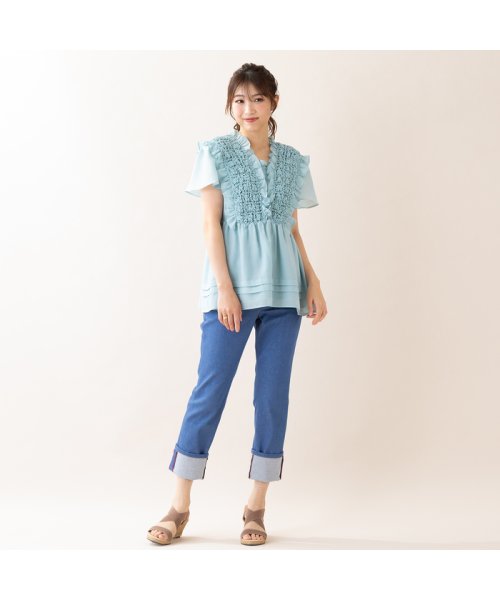 シャーリングブラウス 